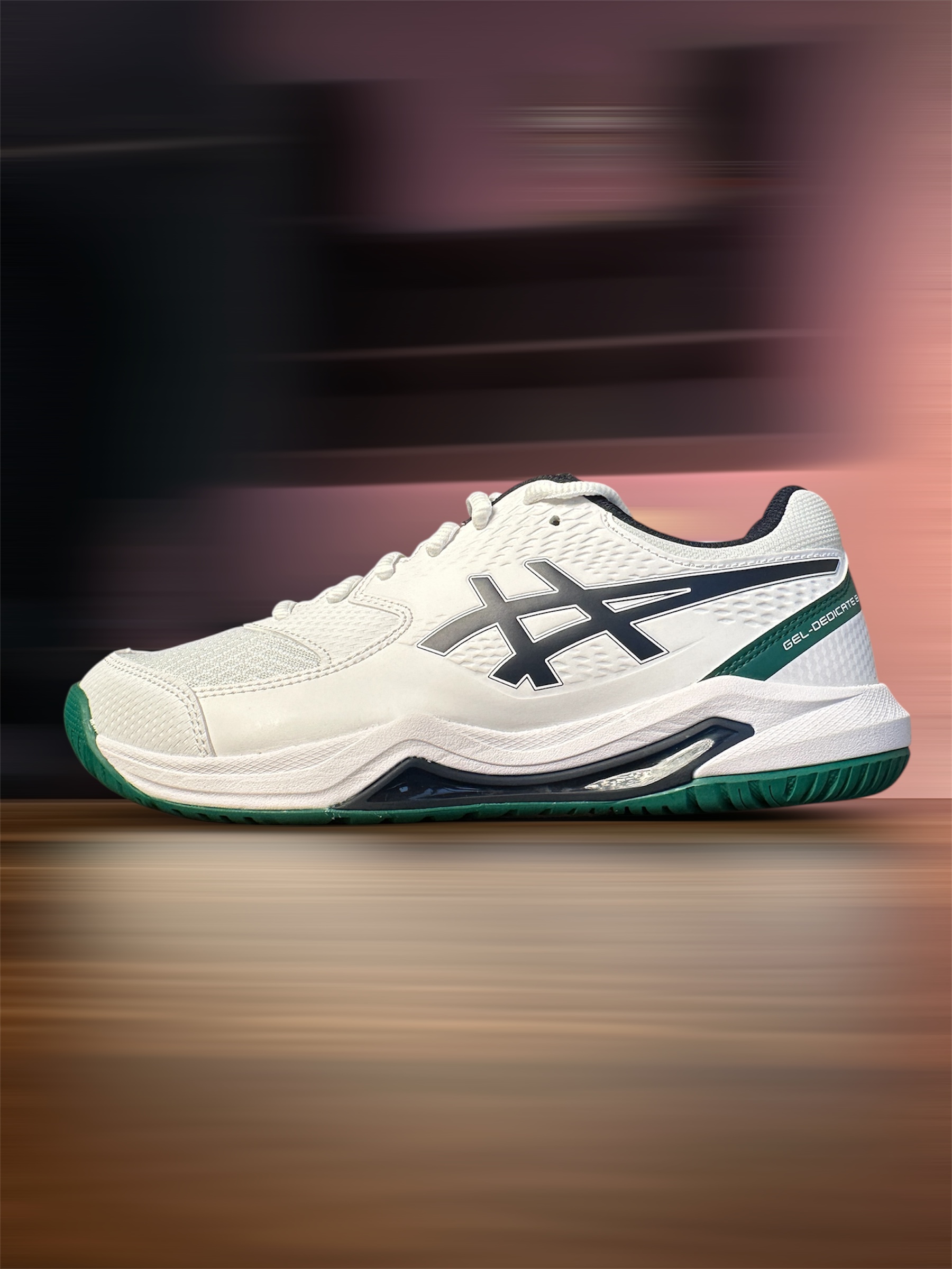 Giày Tennis/Pickleball ASICS Dedicate 8 Chính Hãng – Trắng Xanh Lá – Nhẹ – Công Nghệ GEL™ Giảm Chấn – Thoáng Khí